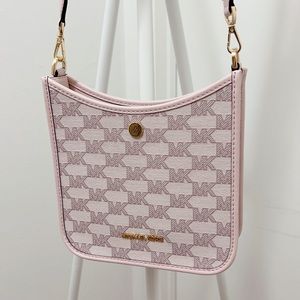 Michael Kors Briley Powder Blush Canvas Messenger Crossbody Bag (Like New)